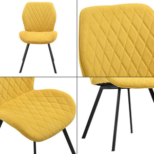 Set di 2 Sedie per Sala di Attesa/Salotto/Studio/Pranzo 2 Sedie Imbottite con Gambe in Metallo 2 Poltroncine in Stile Trapuntato - Vari Colori