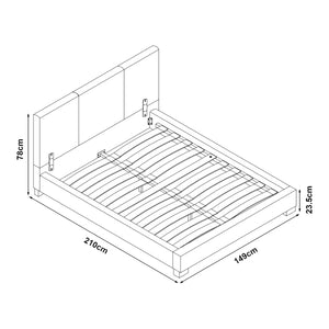 Letto in ecopelle 140x200 cm Nero Corium