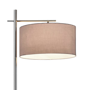 Lampada da Terra Alta 155 cm Lampada a Stelo con Portalampada a Sospensione Piantana con Paralume Cilindrico Pendente - Grigio - lux.pro