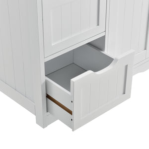Mobile da Bagno Waterford con 4 Cassetti e 3 Scomparti 81 x 55 x 30 cm - Bianco [en.casa] 