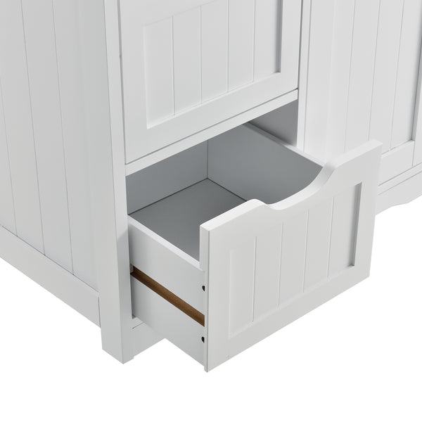 Mobile da Bagno Waterford con 4 Cassetti e 3 Scomparti 81 x 55 x 30 cm - Bianco [en.casa] 