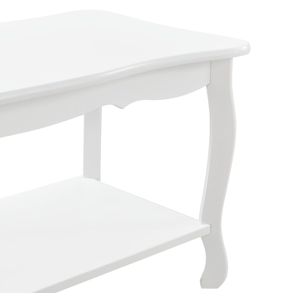 Tavolino Pearl 88x40x42 cm Stile Shabby Chic Bianco en.casa