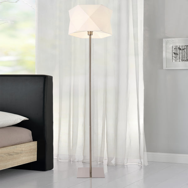 Lampada da terra Narwa 152 cm E27 60W Metallo Cromo/Bianco lux.pro