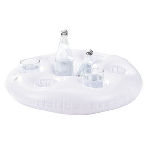 Set di 10 Portabevande Galleggiante per Piscina Supporto Gonfiabile per Drink Ø60 cm Bianco casa.pro