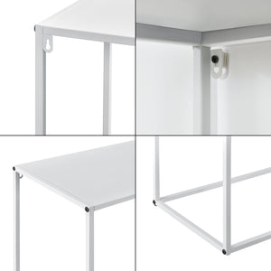 [en.casa] Tavolo a Consolle da Ingresso/Soggiorno/Corridoio 95 x 110 x 32 cm Mobile di Appoggio in Metallo - Bianco