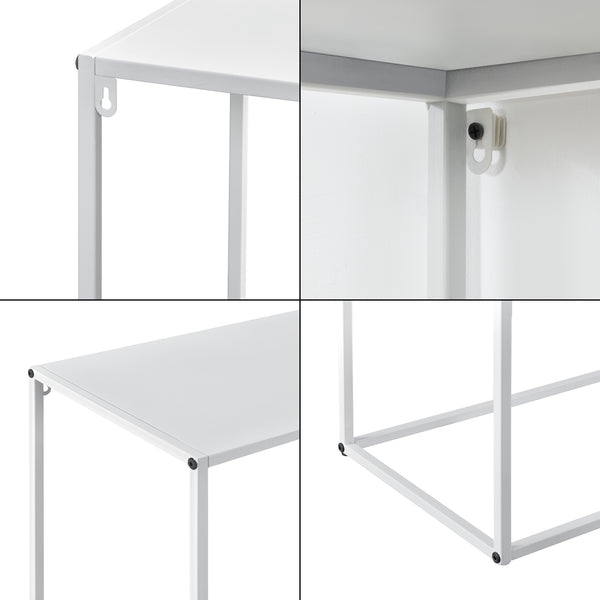 [en.casa] Tavolo a Consolle da Ingresso/Soggiorno/Corridoio 95 x 110 x 32 cm Mobile di Appoggio in Metallo - Bianco