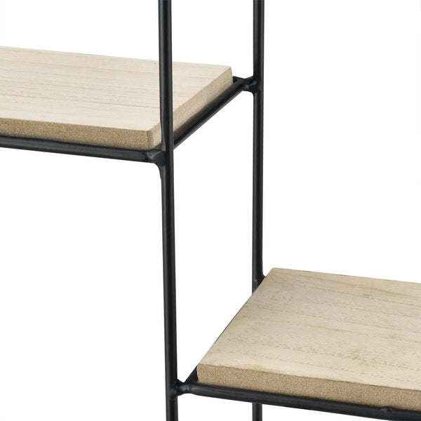 Mensola da parete Lily 35x12x35 cm design rotondo con 2 ripiani nero en.casa