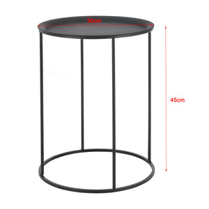 Tavolino laterale Anaklia set da 3 rotondi metallo nero en.casa