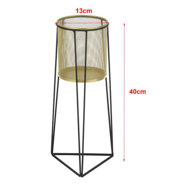 Set da 2 supporti per piante Roosdaal in metallo nero color ottone en.casa