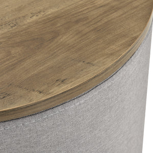 [en.casa] Tavolino Basso per Salotto Tavolino da Caffè con Piano Rimovibile Tavolino con Scomparto Portaoggetti - Tessuto Grigio/Piano color Legno 