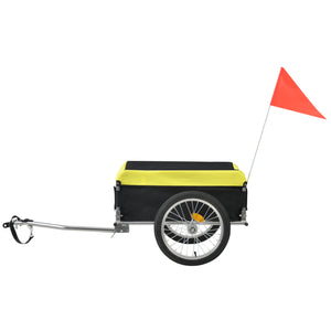 Rimorchio per bicicletta 130x65x50 cm Max 40 kg Impermeabile Giallo/nero pro.tec