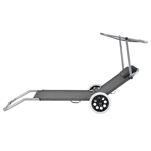 Lettino prendisole Falun con tetto e ruote Antracite casa.pro