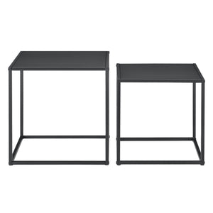 Tavolino laterale Morsum set da 2 design industriale nero [en.casa]
