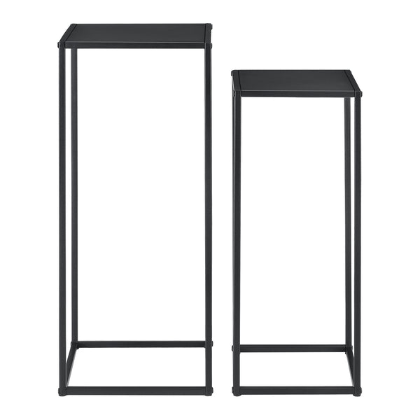 Tavolino laterale Barbaricina set da 2 forma a colonna nero [en.casa]