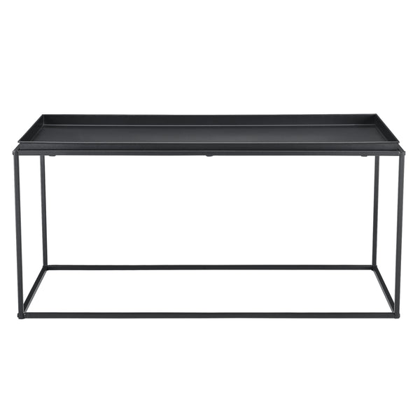 Tavolino Nyker 47x100x50 cm Design industriale Nero en.casa