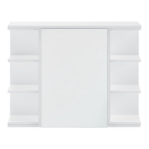 Armadietto da Muro Harstad per Bagno con Specchio Anta e Ripiani Laterali 64x80x20 cm - Bianco [en.casa]


