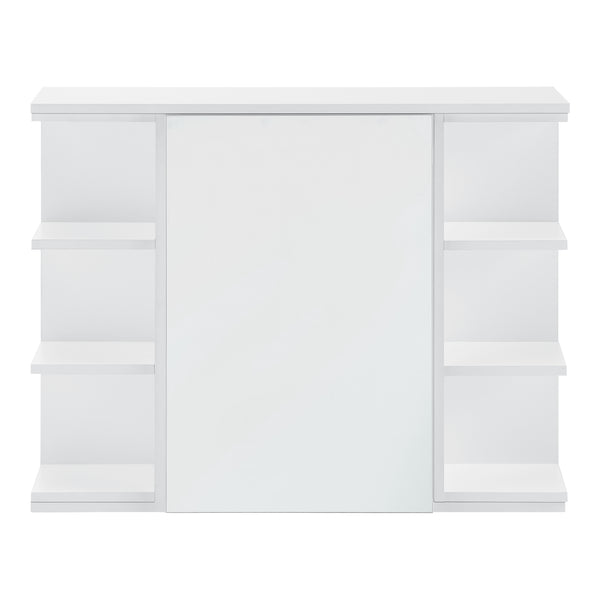 Armadietto da Muro Harstad per Bagno con Specchio Anta e Ripiani Laterali 64x80x20 cm - Bianco [en.casa]

