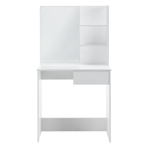 Toeletta Rustenburg 141x75x40 cm con specchio e cassetto Bianco en.casa