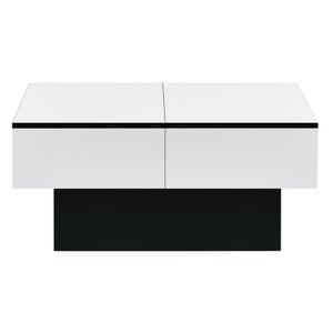 Tavolino Lens con piano estraibile Nero/Bianco [en.casa]