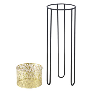 Portavaso Modave 2 pz. Nero-Oro en.casa