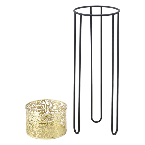 Portavaso Modave 2 pz. Nero-Oro en.casa