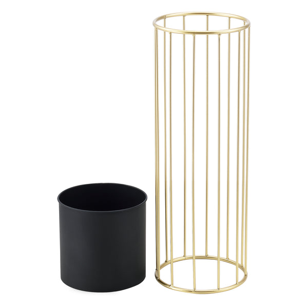 Portavaso Mortsel set da 2 in metallo nero-oro [en.casa]
