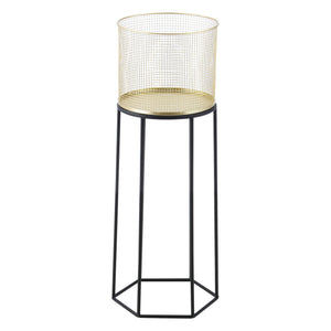 Supporto per vaso Merelbeke 2 pz. Nero-Oro en.casa