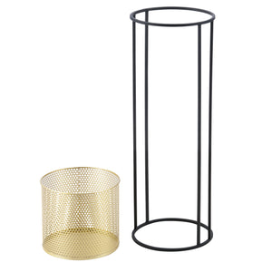 Portavaso Malmedy 2 pz. Nero-Oro en.casa