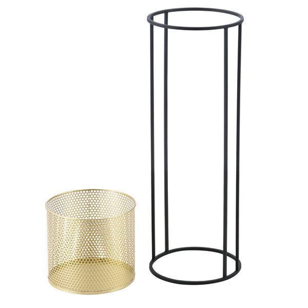 Portavaso Malmedy 2 pz. Nero-Oro en.casa