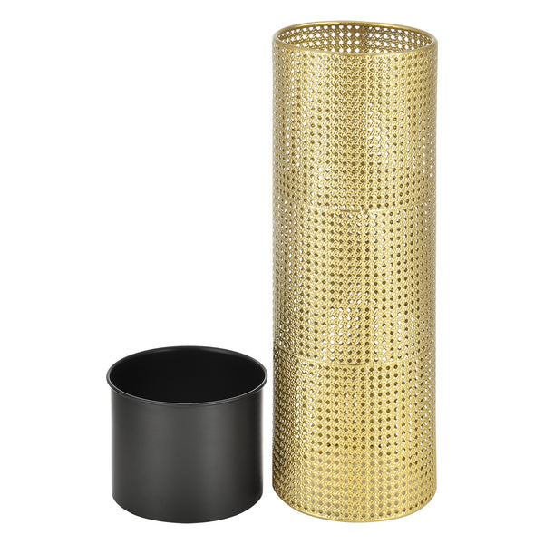 Set Lüttich di 2 Supporti per Piante con Coprivasi Portafiori in Metallo - Color Oro / Nero [en.casa]

