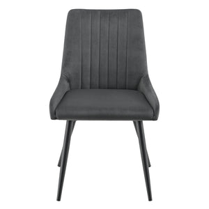 Sedia da pranzo Alford Set da 2 sedie 83x52x59cm effetto velluto grigio scuro en.casa