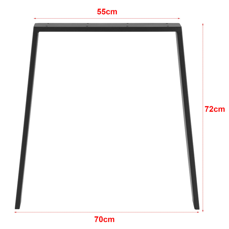 Schizzo in scala Set di 2 Gambe in Acciaio 'Kraftisried' per Tavolo Fai da Te - Altezza 72 cm - Nero Opaco [en.casa]