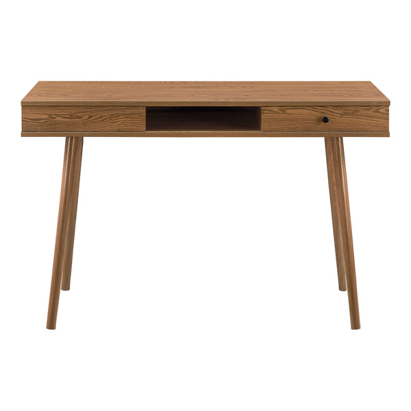 Scrivania Habo Tavolo con Cassetto e Scomparto Semichiuso 74x115x48 cm Color Legno Scuro [en.casa]