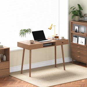 Scrivania Habo con Cassetto e Scomparto Aperto 75 x 115 x 48 cm - Effetto Noce [en.casa]