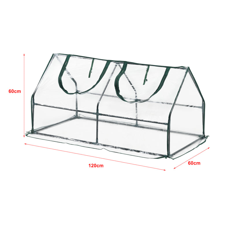 Schizzo in scala Mini Serra 'Laubach' per Giardino / Balcone (LxPxA): 120 x 60 x 60 cm - Copertura in PVC [en.casa]