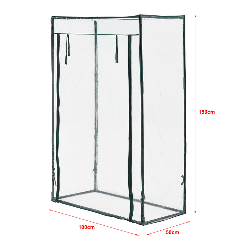 Schizzo in scala Serra da Giardino Terzigno per Coltivazione Piante Copertura in PVC Trasparente 150x100x50 cm [en.casa]