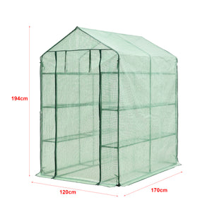 Serra Vale con ripiani 120x170x194cm Verde [en.casa]