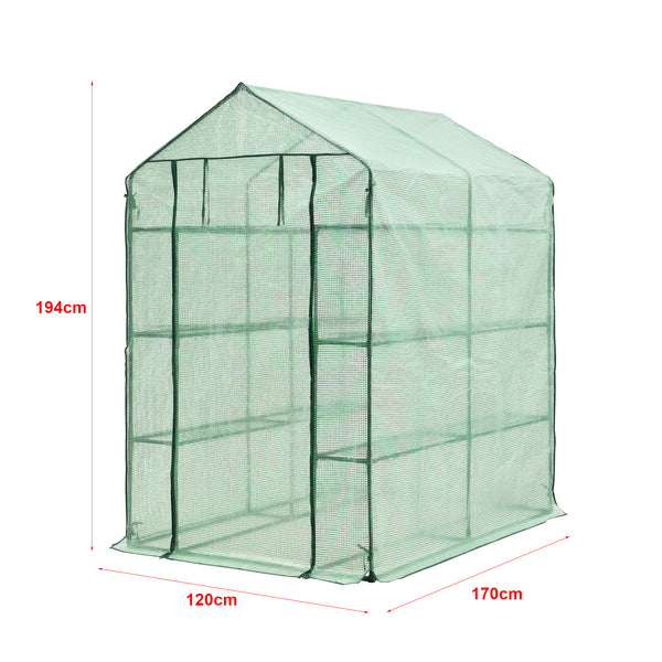 Serra Vale con ripiani 120x170x194cm Verde [en.casa]