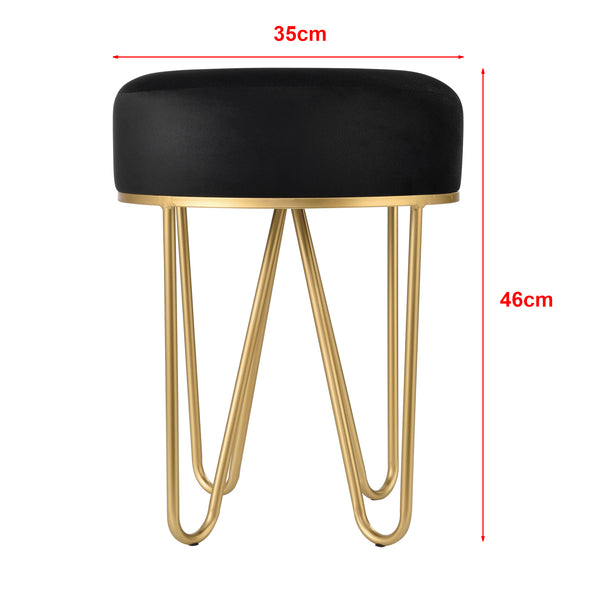 Sedia Imbottita Vänersborg Nero/Ottone [en.casa]