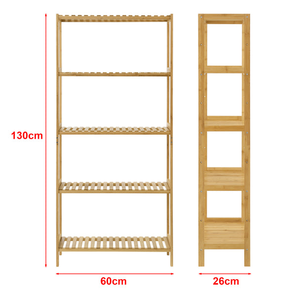 Scaffale in bambù Karlskoga 60x26x130cm legno naturale [en.casa]