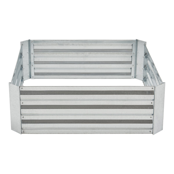 Aiola da giardino Barneveld 90x90x30cm Acciaio Argento [en.casa]