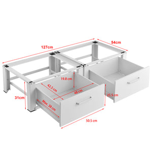 Struttura doppia Heyen con 2 cassetti bianco [en.casa]