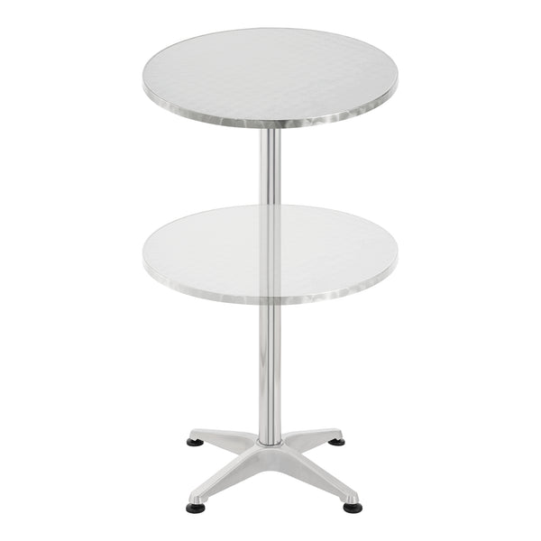 Tavolo da Bistrot 'Avesta' con Piano Rotondo Ribaltabile Ø 60 cm Altezza Regolabile 75 cm/115 cm - color Argento [en.casa]