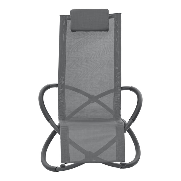 Lettino a dondolo Pulsano 150 kg Grigio scuro [en.casa]