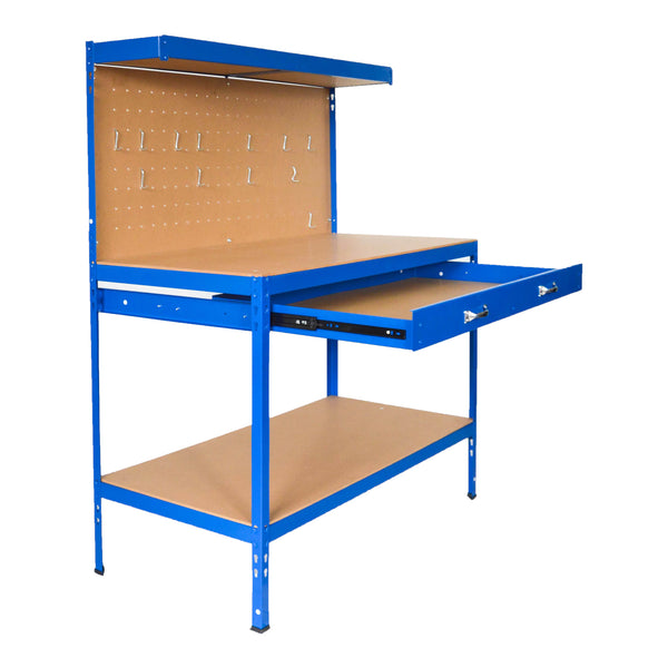 Banco da lavoro Berching struttura in acciaio 120x60x150cm Blu [in.tec]