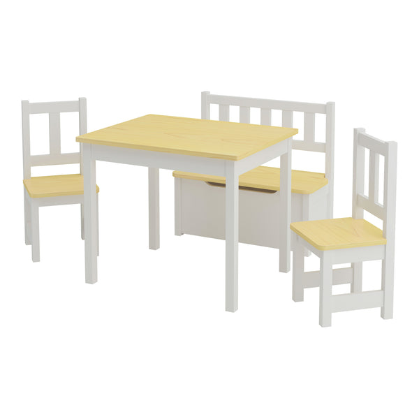 Set da tavola per bambini Lousame Legno di pino Naturale / Bianco [en.casa]