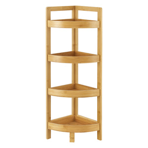 Mensola da bagno in bambù Lestijärvi Angolare con 4 ripiani 80x23x23cm [en.casa]