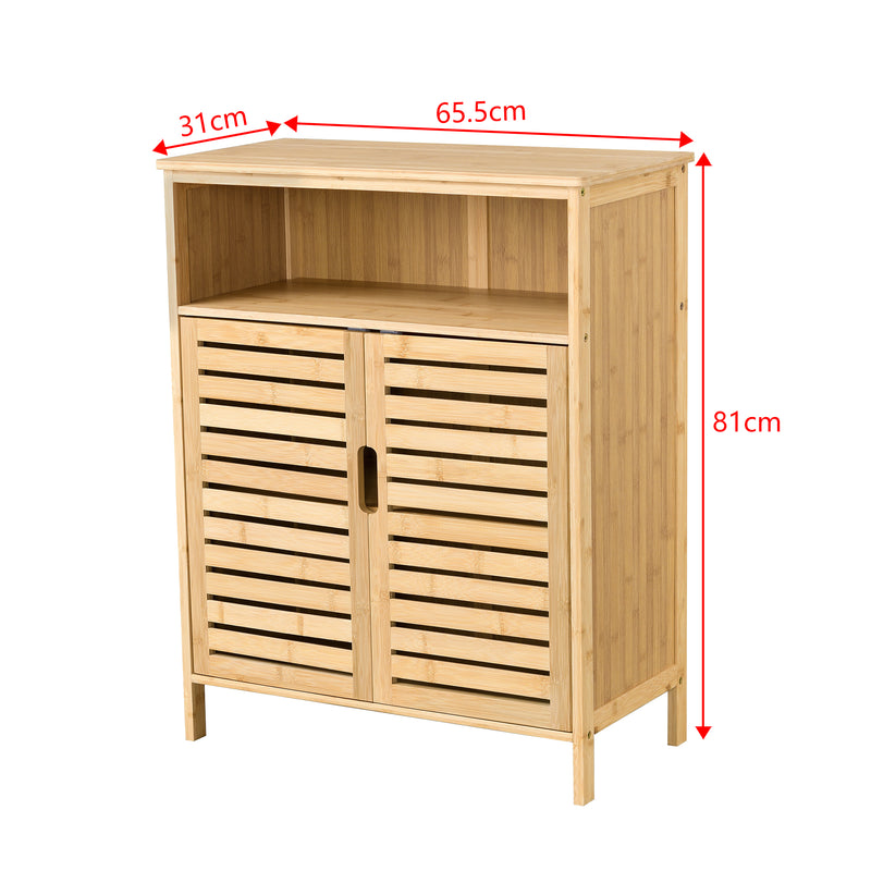 Schizzo in scala Mobile da Terra Eslöv a 2 Ante (AxLxP) 81 x 66 x 31 cm - Bambù Naturale [en.casa]