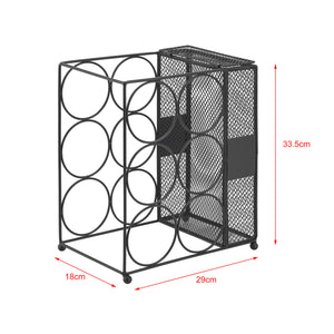 Portabottiglie Drangedal per 6 bottiglie con contenitore a griglia [en.casa]