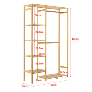 Appendiabiti Eurajoki 139x100x40 cm Bambù Naturale [en.casa]
